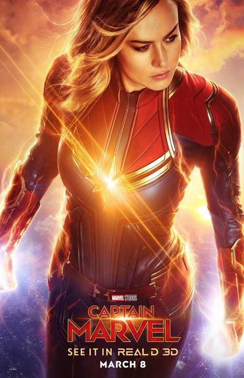Brie Larson CAPTAIN MARVEL advance movie poster 11x17