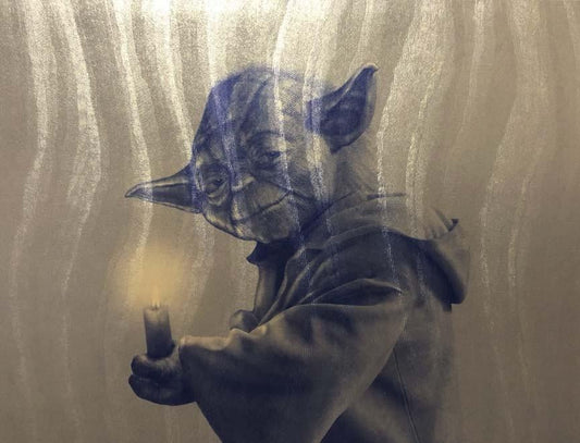 STAR WARS Lucasfilm 2002 YODA w/ Candle ILM SKYWALKER SOUND Christmas Card