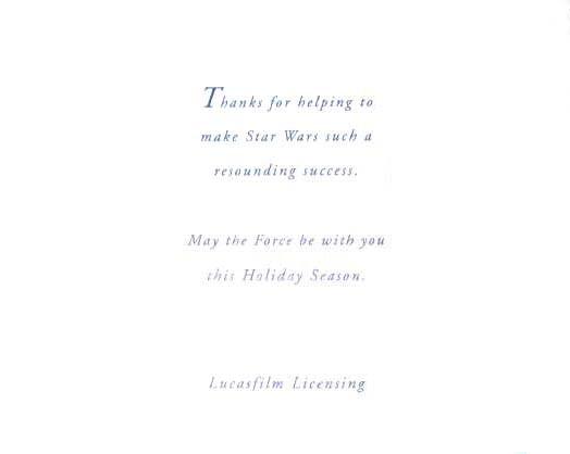 STAR WARS Lucasfilm 1995 LFL logo Christmas Card