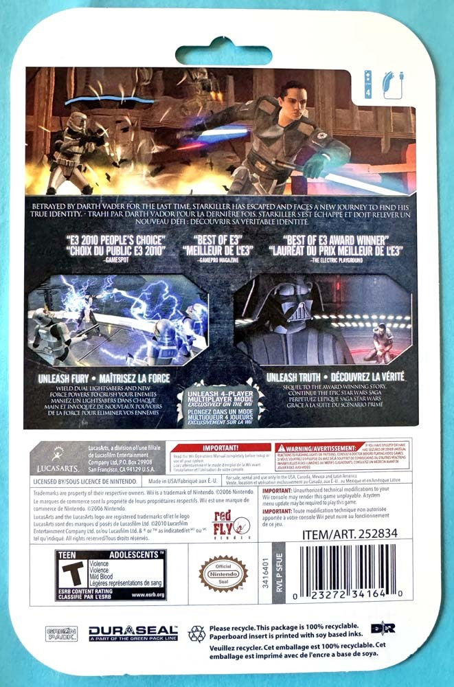 LucasArts STAR WARS FORCE UNLEASHED store display purchase card Nintendo Wii