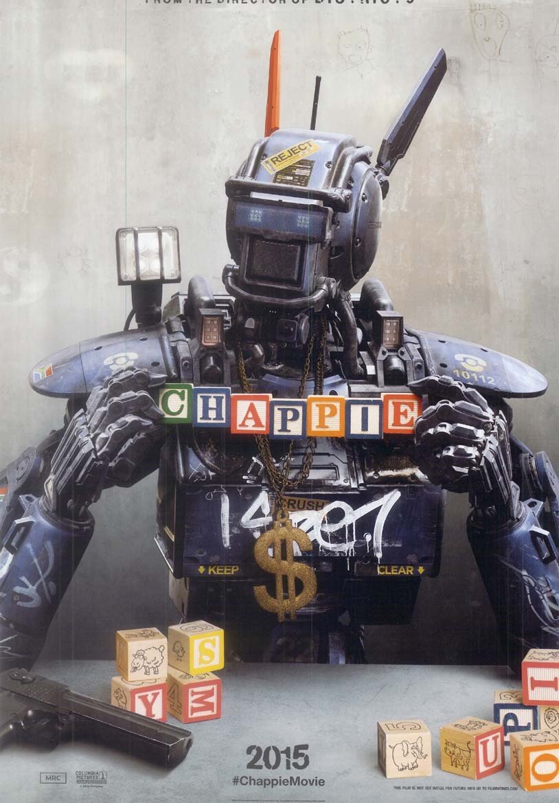 Sharlto Copley CHAPPIE Hugh Jackman original studio 'A' movie poster 11x17