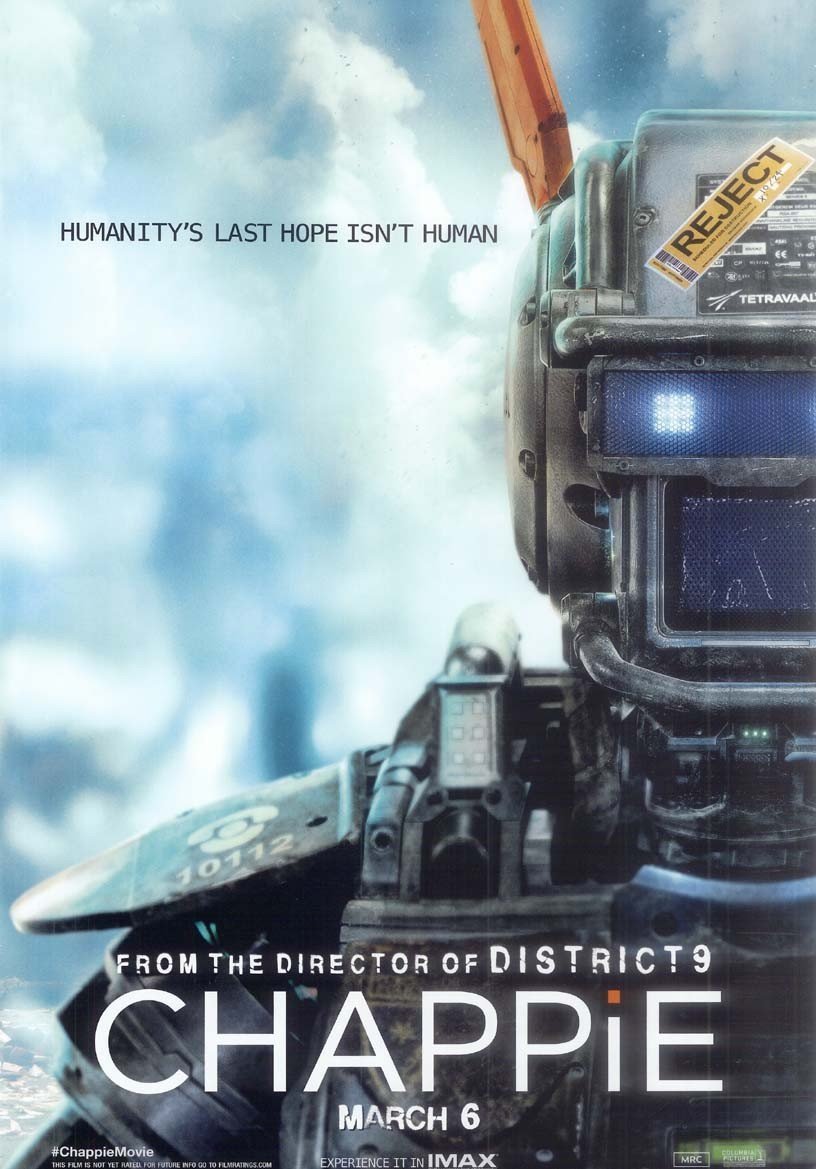 Sharlto Copley CHAPPIE Hugh Jackman original studio 'B' movie poster 11x17