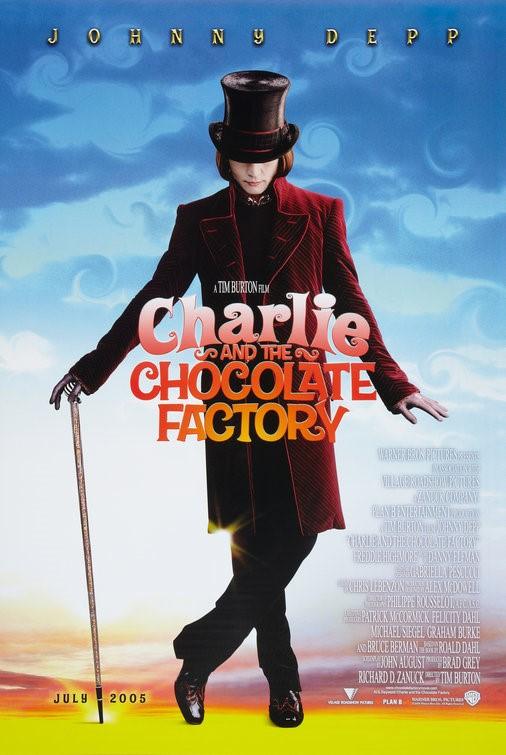 Johnny Depp CHARLIE CHOCOLATE FACTORY set 2 original 27x40 movie posters 2005