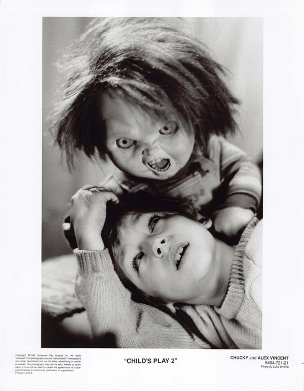 Alex Vincent CHILD'S PLAY 2 Chucky Brad Dourif 1990 original 8x10 pres ...