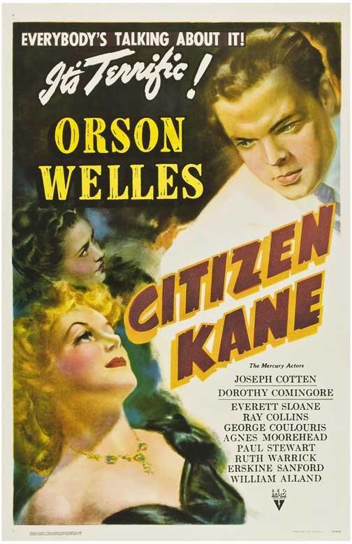 Orson Wells CITIZEN KANE Dorothy Comingore duo movie poster 11x17