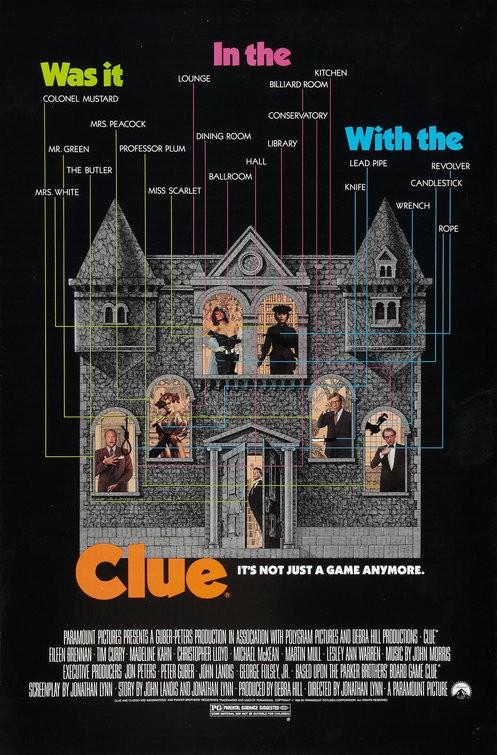 Tim Curry CLUE Kahn 1985 premiere promo movie poster rolled ORIGINAL 17x24