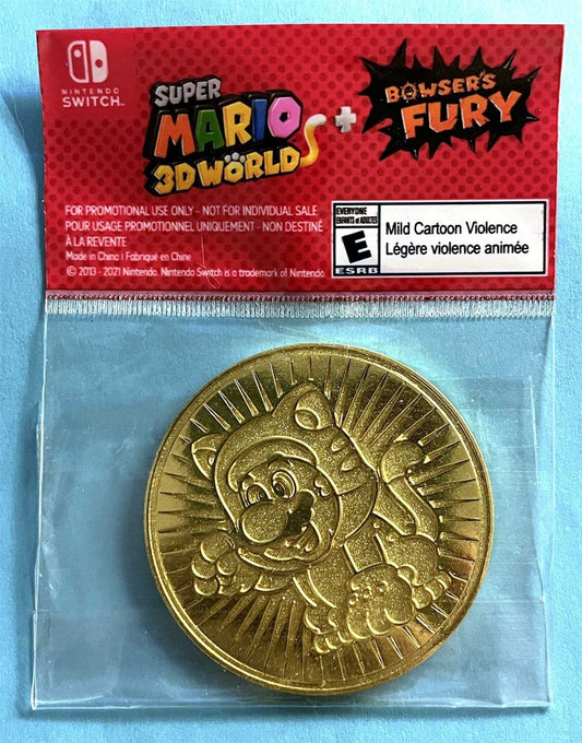 Nintendo Switch SUPER MARIO 3D WORLDS & BOWSER'S FURY promo metal coin