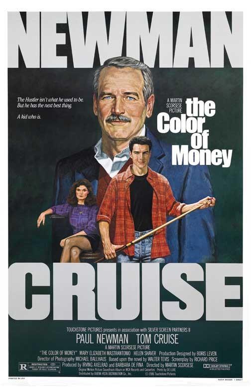 Tom Cruise COLOR OF MONEY Paul Newman movie poster 11x17