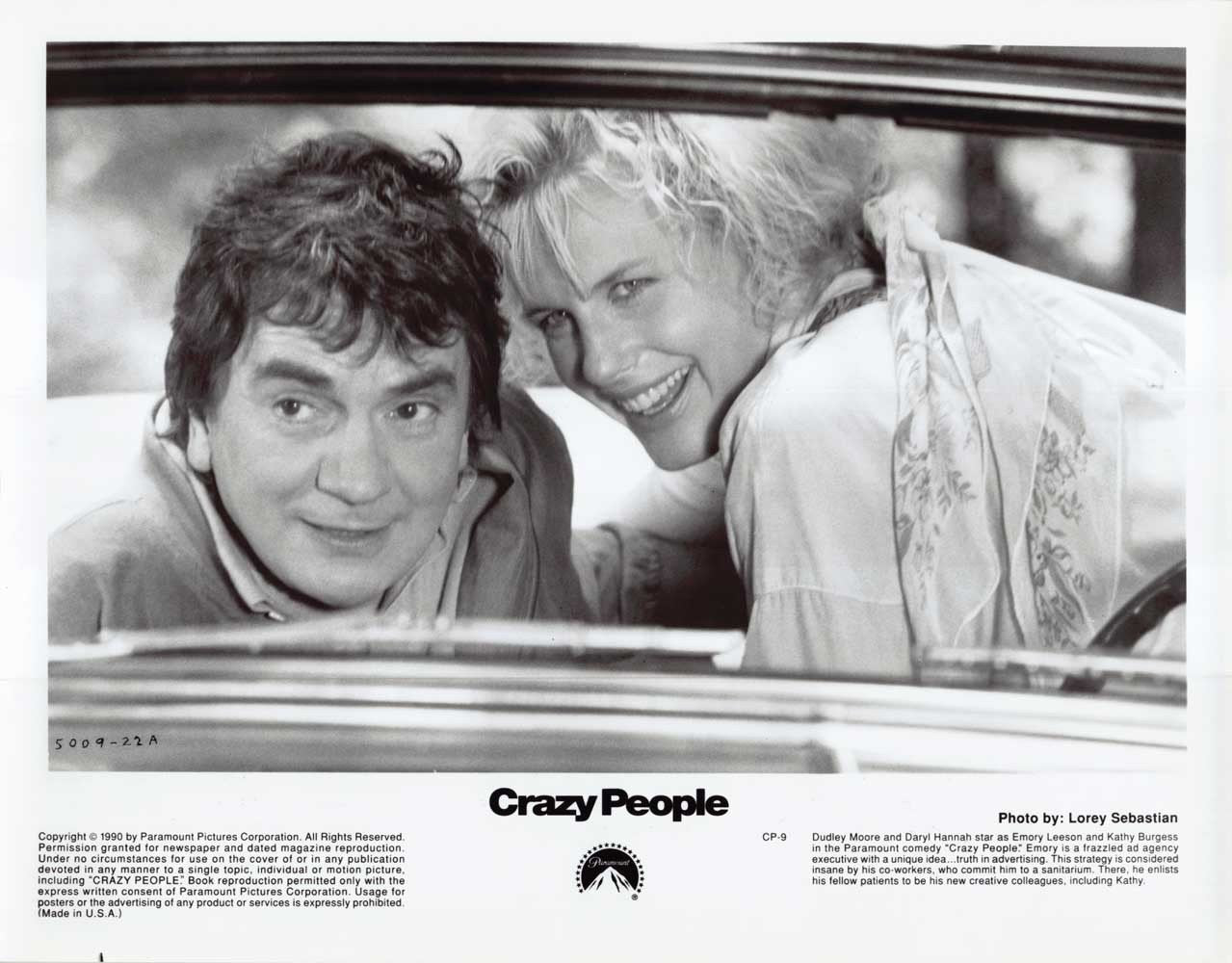 Dudley Moore CRAZY PEOPLE Daryl Hannah original 10x8 press photo 1990