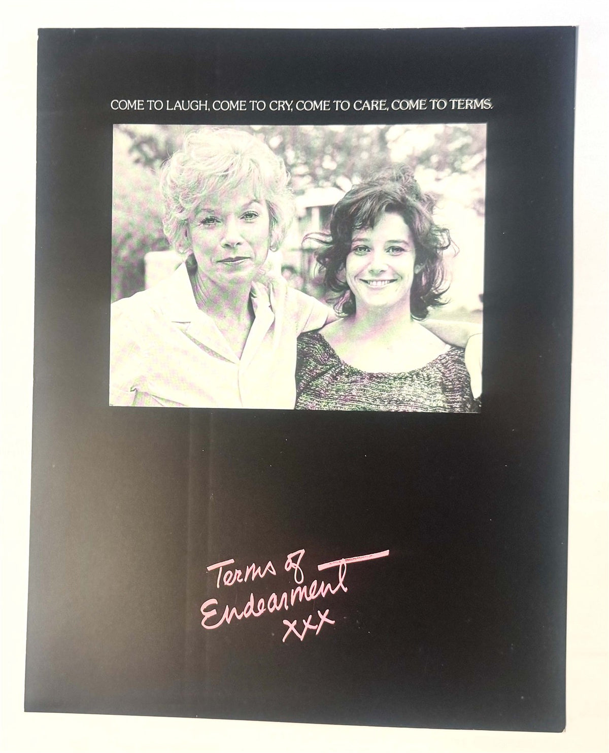 Debra Winger TERMS OF ENDEARMENT Shirley MacLaine promotional credit sheet 1983