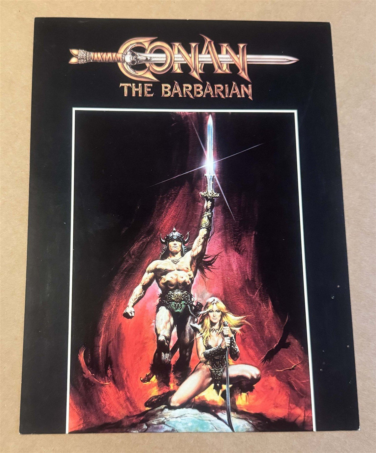 Arnold Schwarzenegger CONAN THE BARBARIAN promotional credit sheet 1982