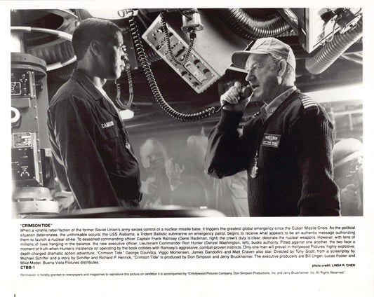 Denzel Washington CRIMSON TIDE Gene Hackman 1995 original press photo