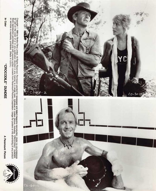 Paul Hogan CROCODILE DUNDEE Linda Kozlowski original 8x10 press photo 1986