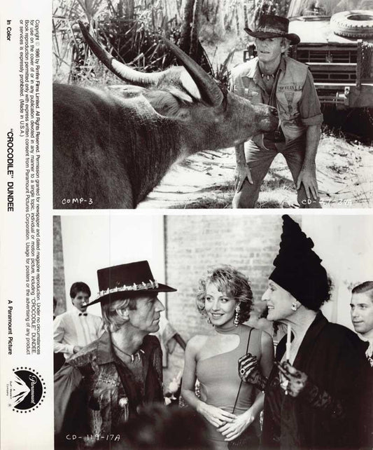 Paul Hogan Linda Kozlowski CROCODILE DUNDEE original 8x10 press photo 1986