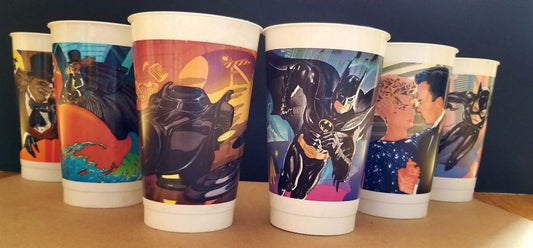 Michael Keaton BATMAN RETURNS complete set of 6 McDonald’s plastic cups