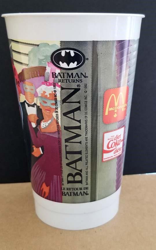 Michael Keaton BATMAN RETURNS complete set of 6 McDonald’s plastic cups