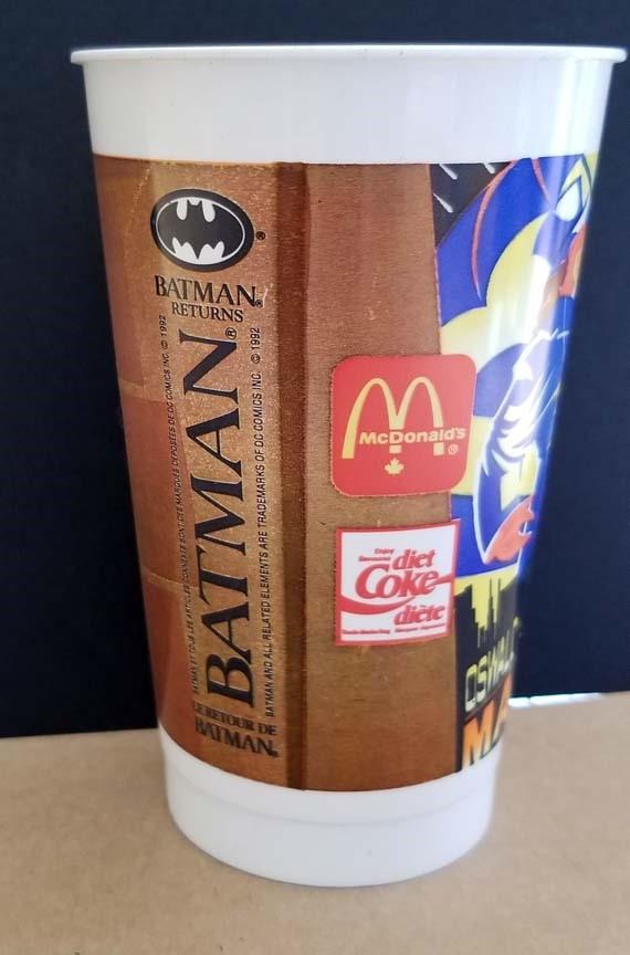 Michael Keaton BATMAN RETURNS complete set of 6 McDonald’s plastic cups