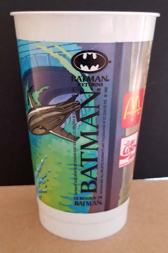 Michael Keaton BATMAN RETURNS complete set of 6 McDonald’s plastic cups