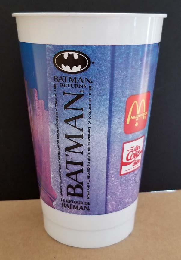 Michael Keaton BATMAN RETURNS complete set of 6 McDonald’s plastic cups