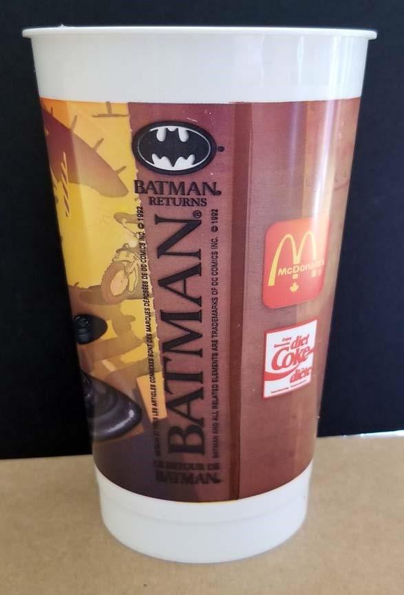 Michael Keaton BATMAN RETURNS complete set of 6 McDonald’s plastic cups