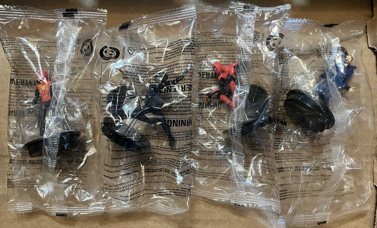 SPIDER-MAN NO WAY HOME complete set of 4 exclusive theater cups & toppers