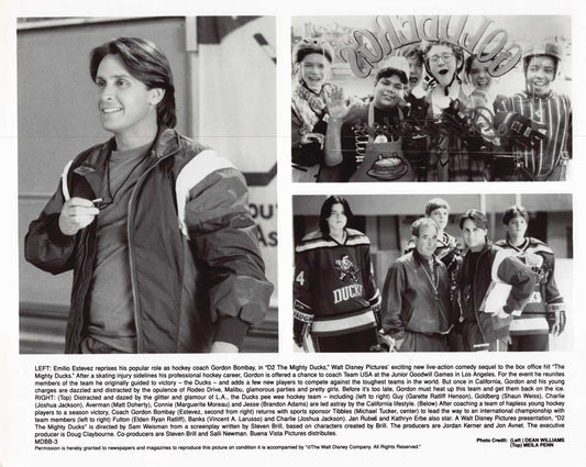 Emilio Estevez D2 MIGHTY DUCKS Michael Tucker original 10x8 press photo 1994