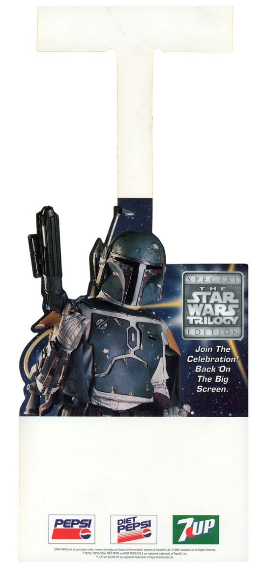 Pepsi STAR WARS TRILOGY SPECIAL EDITION Boba Fett store display shelf dangler