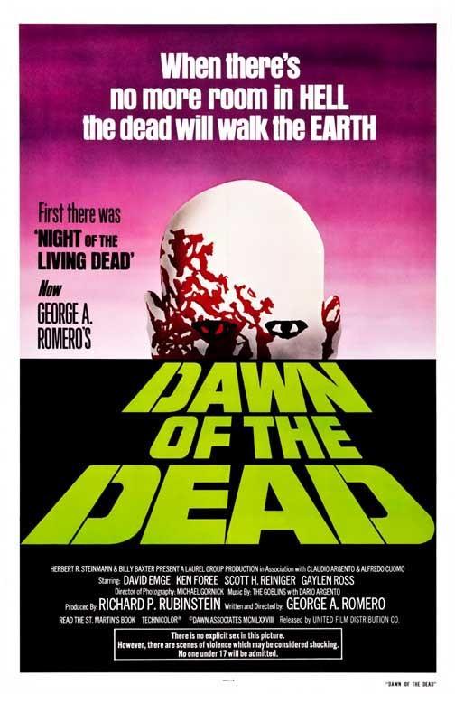 Tom Savini DAWN OF THE DEAD 1978 movie poster 11x17 George A. Romero