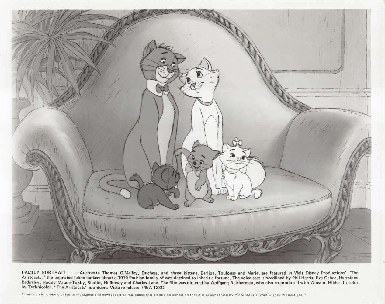 Disney's THE ARISTOCATS original 10x8 press photo 1970 reissue