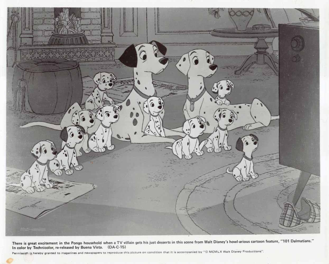 Disney's 101 DALMATIONS original 10x8 press photo 1960 reissue
