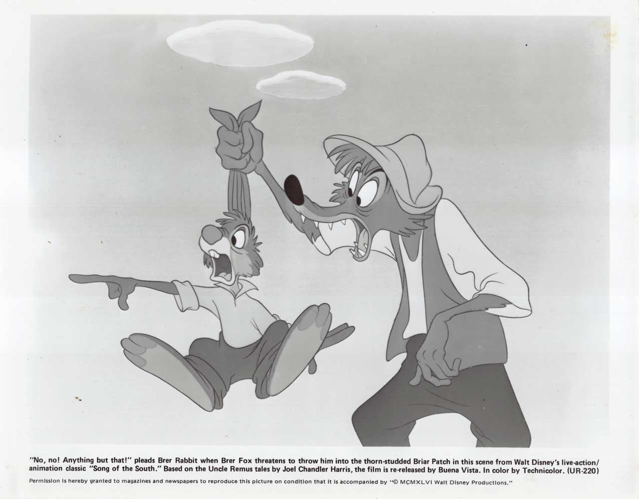 Disney's SONG OF THE SOUTH original 10x8 press photo 1966 reissue