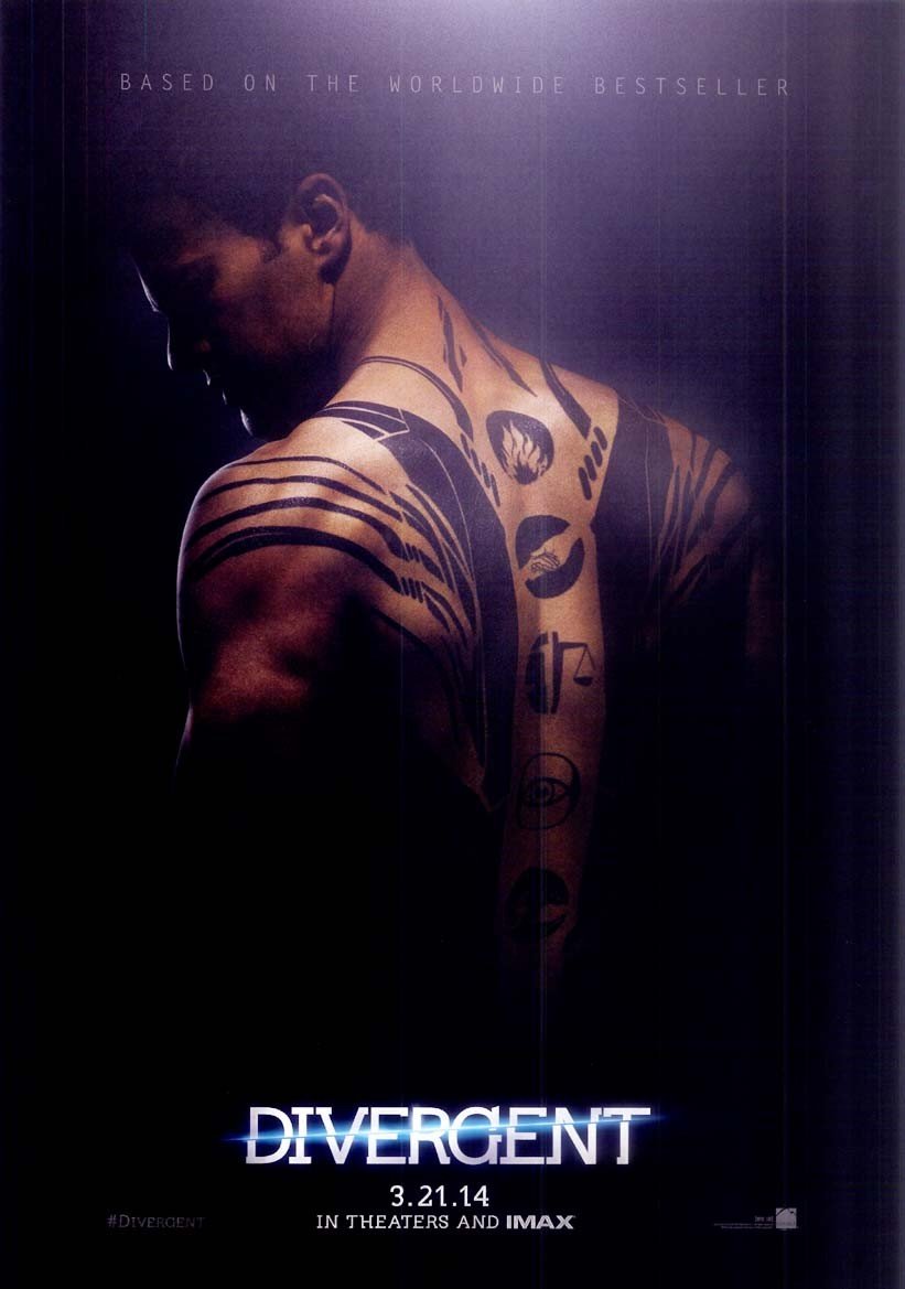 Theo James DIVERGENT 'Four' original studio movie poster 11x17