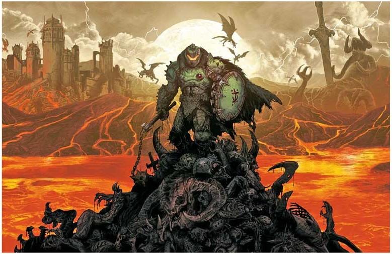 DOOM DARK AGES lava video game poster 17x11