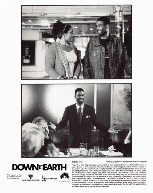 Chris Rock DOWN TO EARTH Regina King original 8x10 press photo 2001