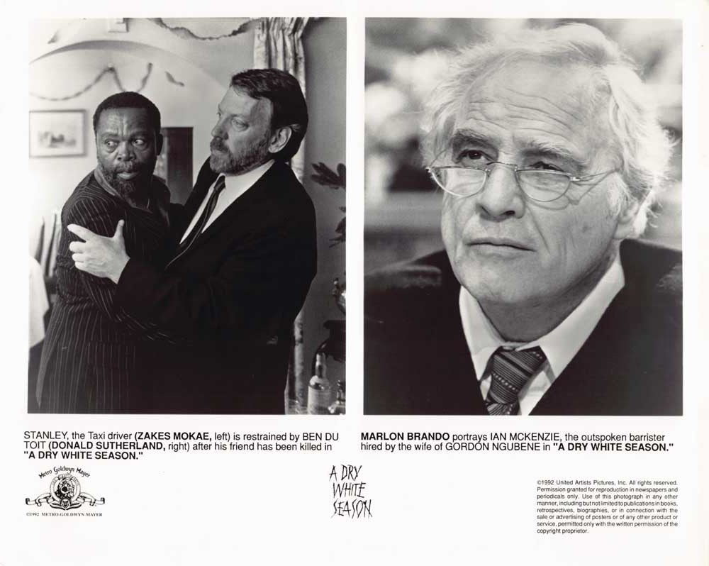 Donald Sutherland A DRY WHITE SEASON Marlon Brando original 10x8 press photo