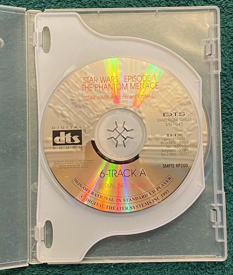 STAR WARS EPISODE 1 PHANTOM MENACE rare theater DTS audio disc set 1999