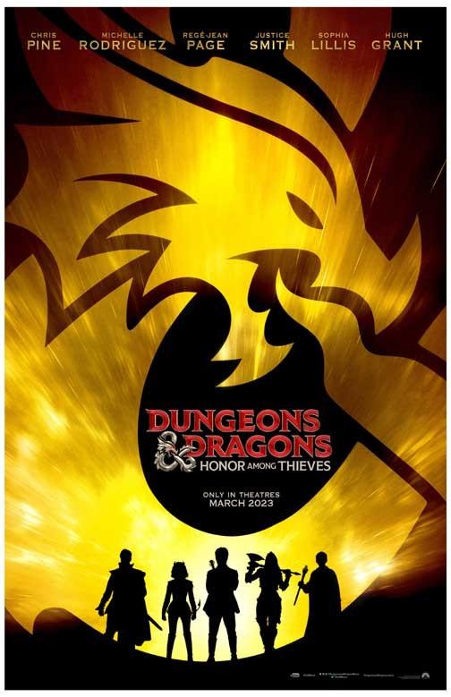 Chris Pine DUNGEONS & DRAGONS HONOR AMONG THIEVES advance movie poster 11x17