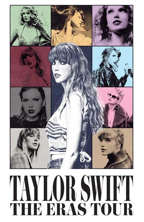 Taylor Swift THE ERAS TOUR white movie poster 11x17