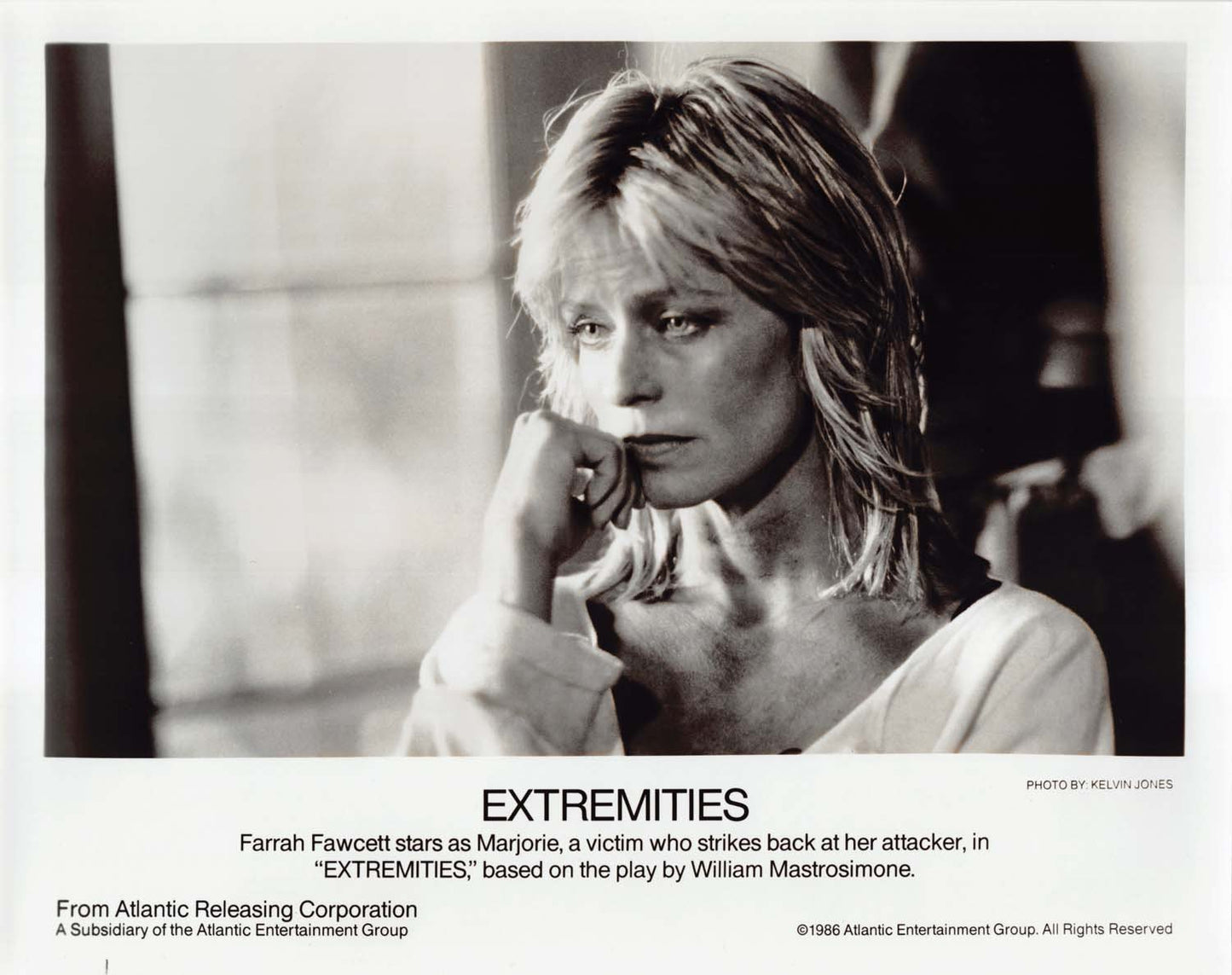 Farrah Fawcett EXTREMITIES James Russo press kit 1983