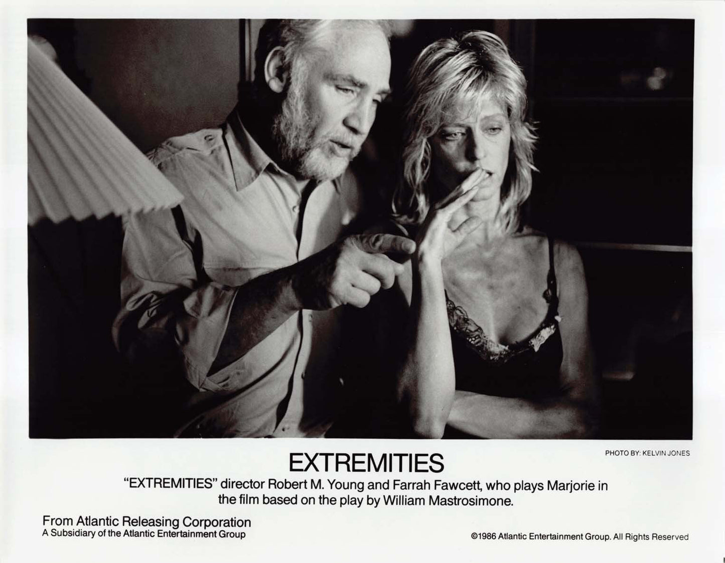 Farrah Fawcett EXTREMITIES James Russo press kit 1983