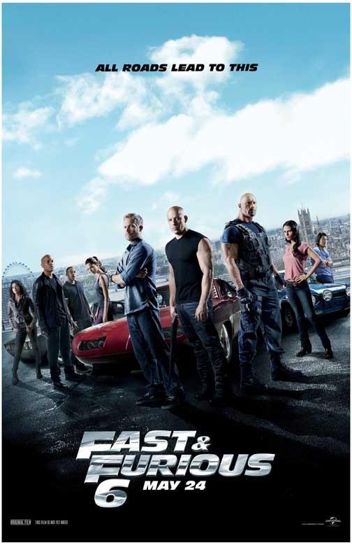 Paul Walker FAST & FURIOUS 6 Vin Diesel movie poster 11x17 Justin Lin