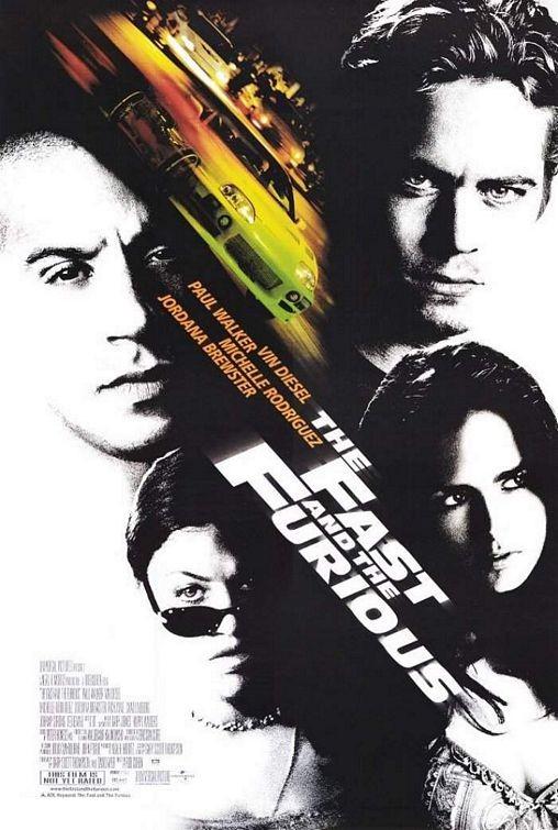 Vin Diesel FAST AND THE FURIOUS Paul Walker movie poster 2001 ORIGINAL 27x40