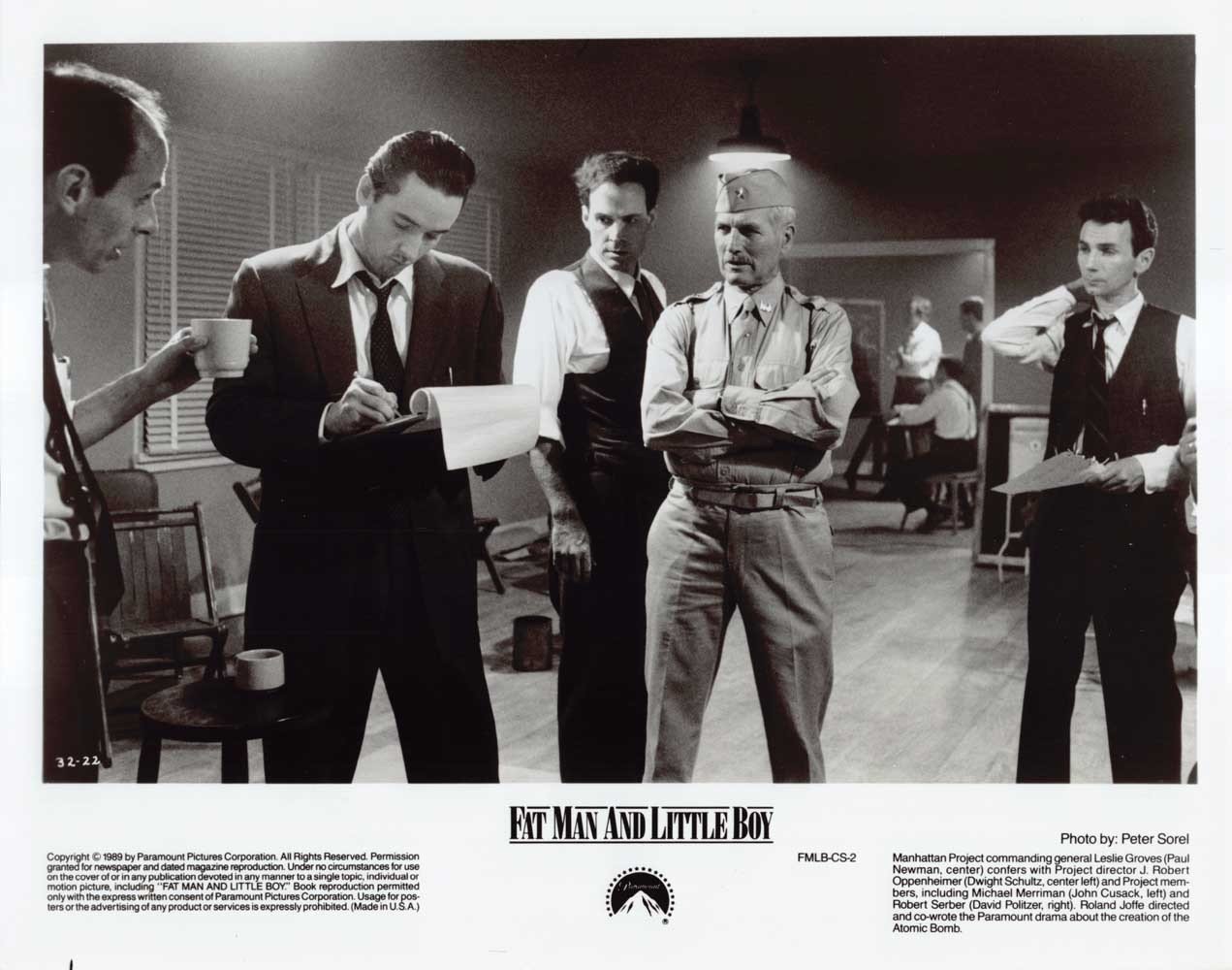 Paul Newman FAT MAN AND LITTLE BOY Dwight Schultz original 10x8 press photo 1989