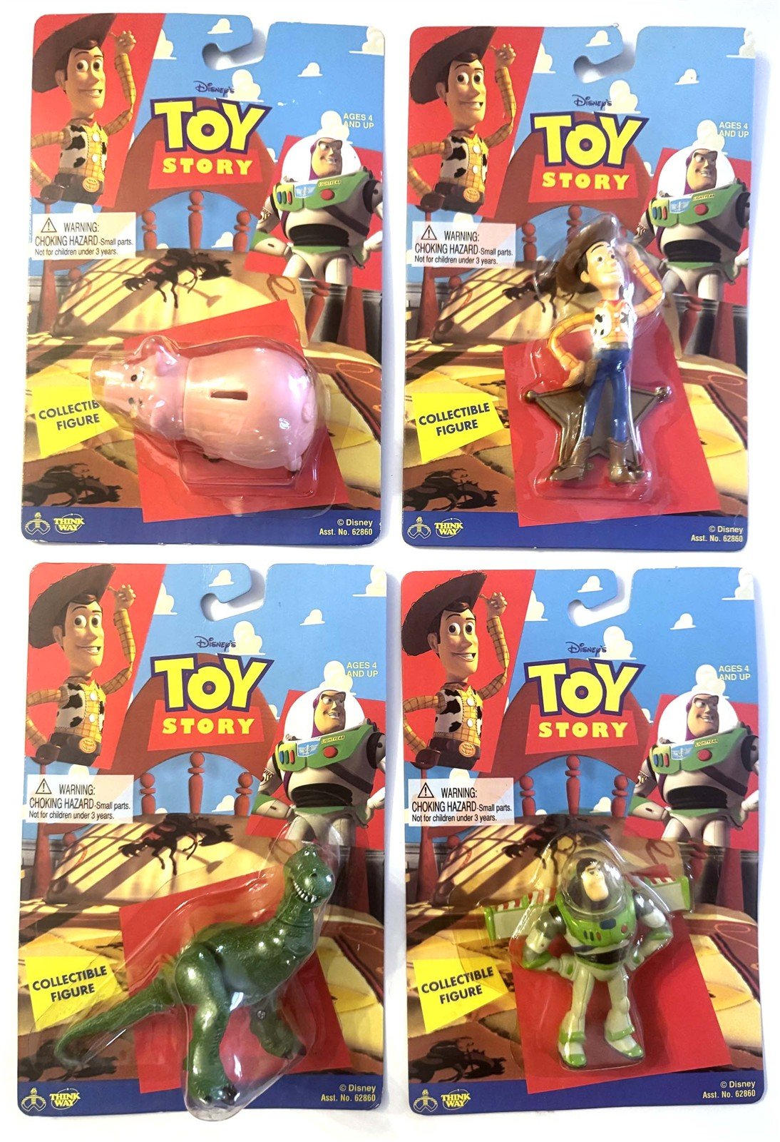 1996 Thinkway Toys Disney Pixar TOY STORY collectible figures set of 4 RARE
