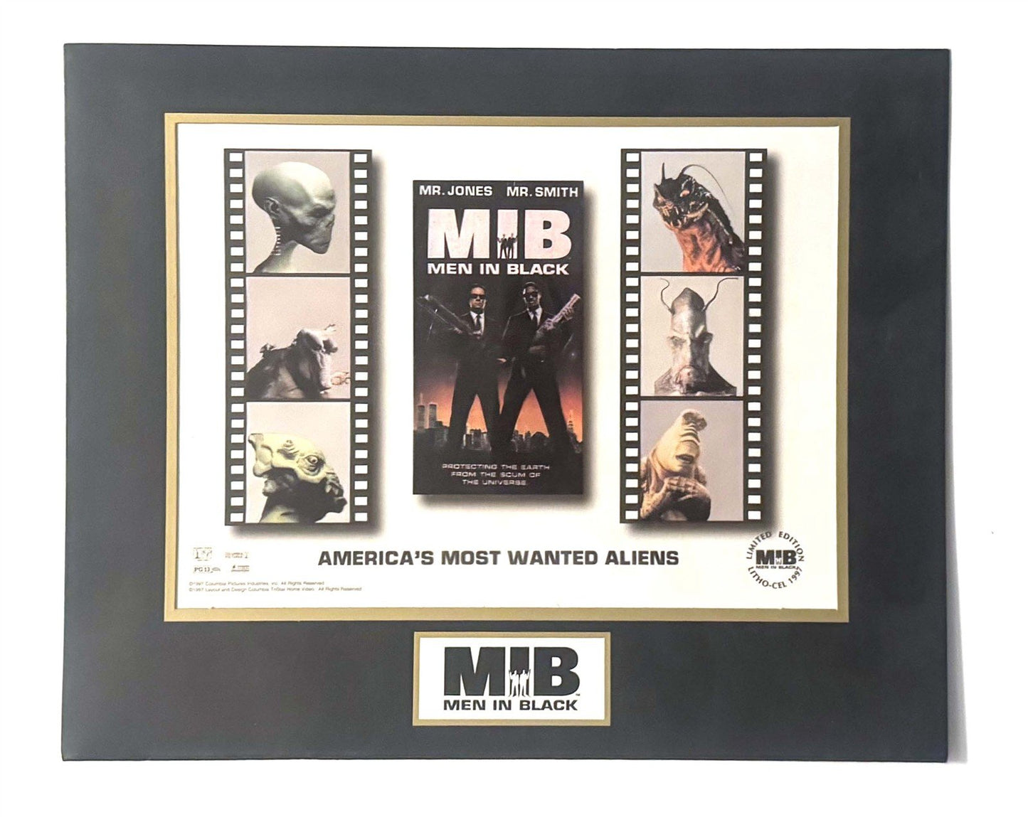 Will Smith MEN IN BLACK Tommy Lee Jones MIB collectible art CyberCene Cel 1999