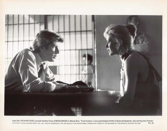Richard Gere FINAL ANALYSIS Kim Basinger original press photo 1992