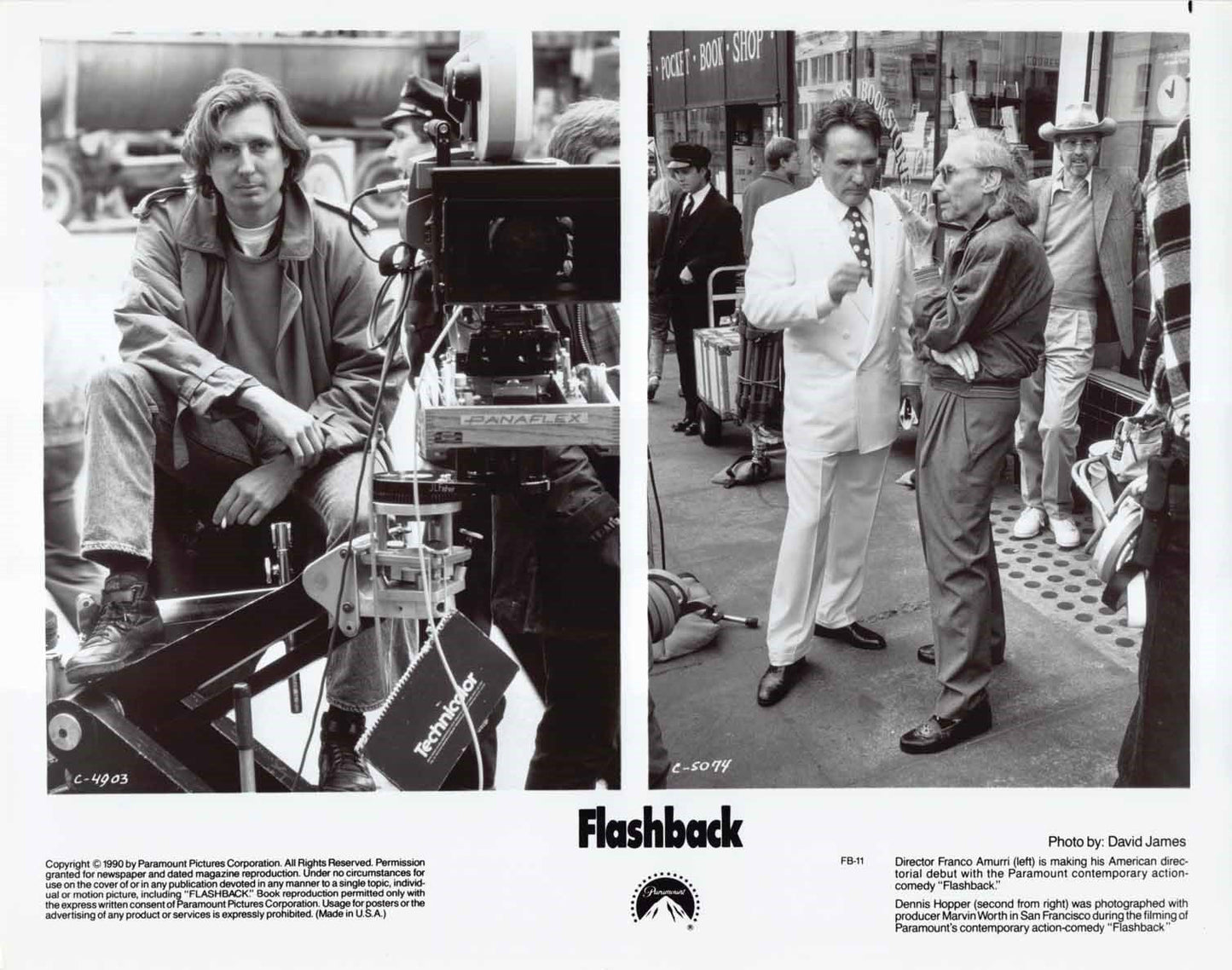 Dennis Hopper FLASHBACK original press photo 1990