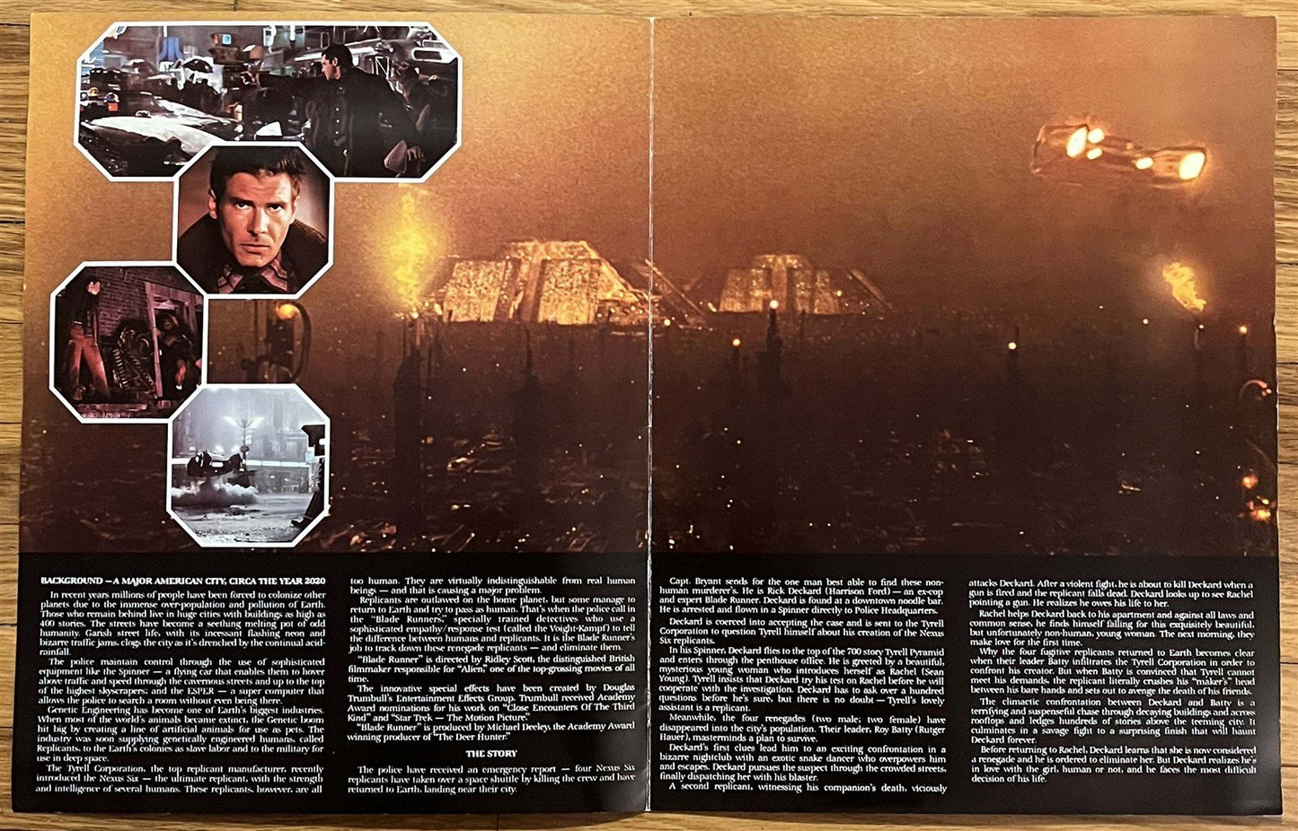 1982 Harrison Ford BLADE RUNNER original cardstock announcement brochure