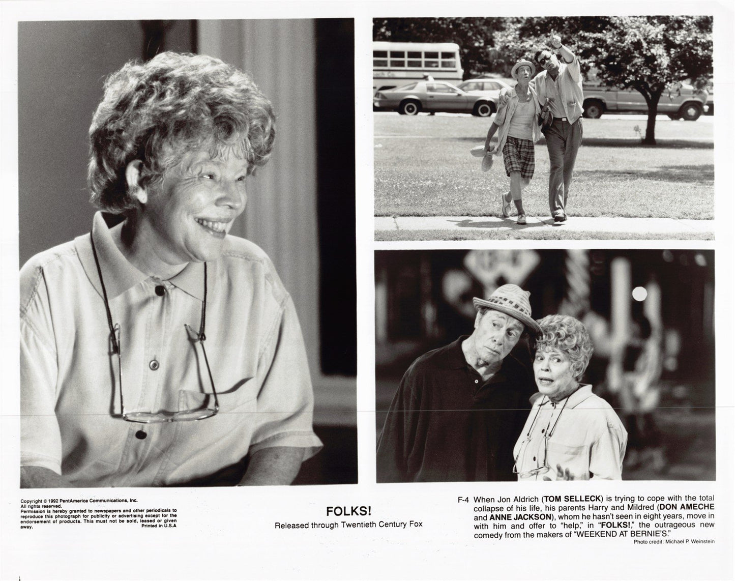 Don Ameche FOLKS! Anne Jackson original 10x8 press photo 1992