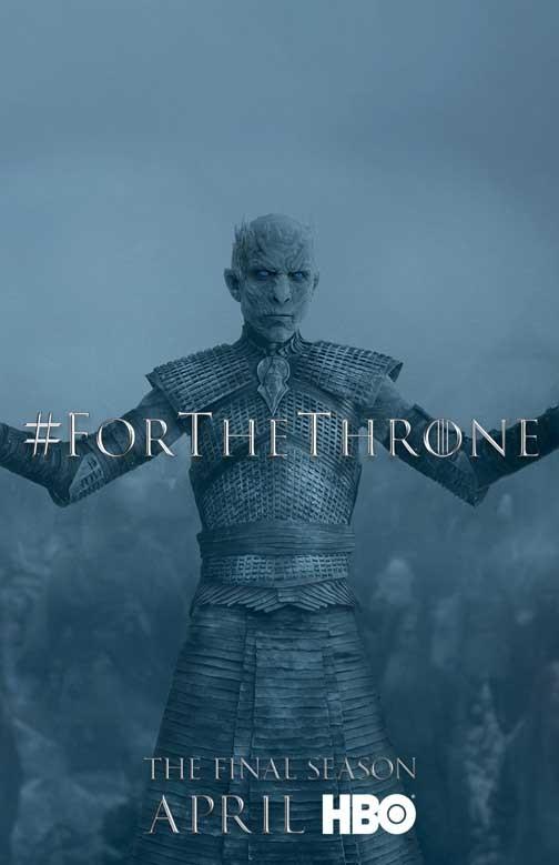 George R. R. Martin GAME OF THRONES Night King "For the Throne" poster 11x17 S8